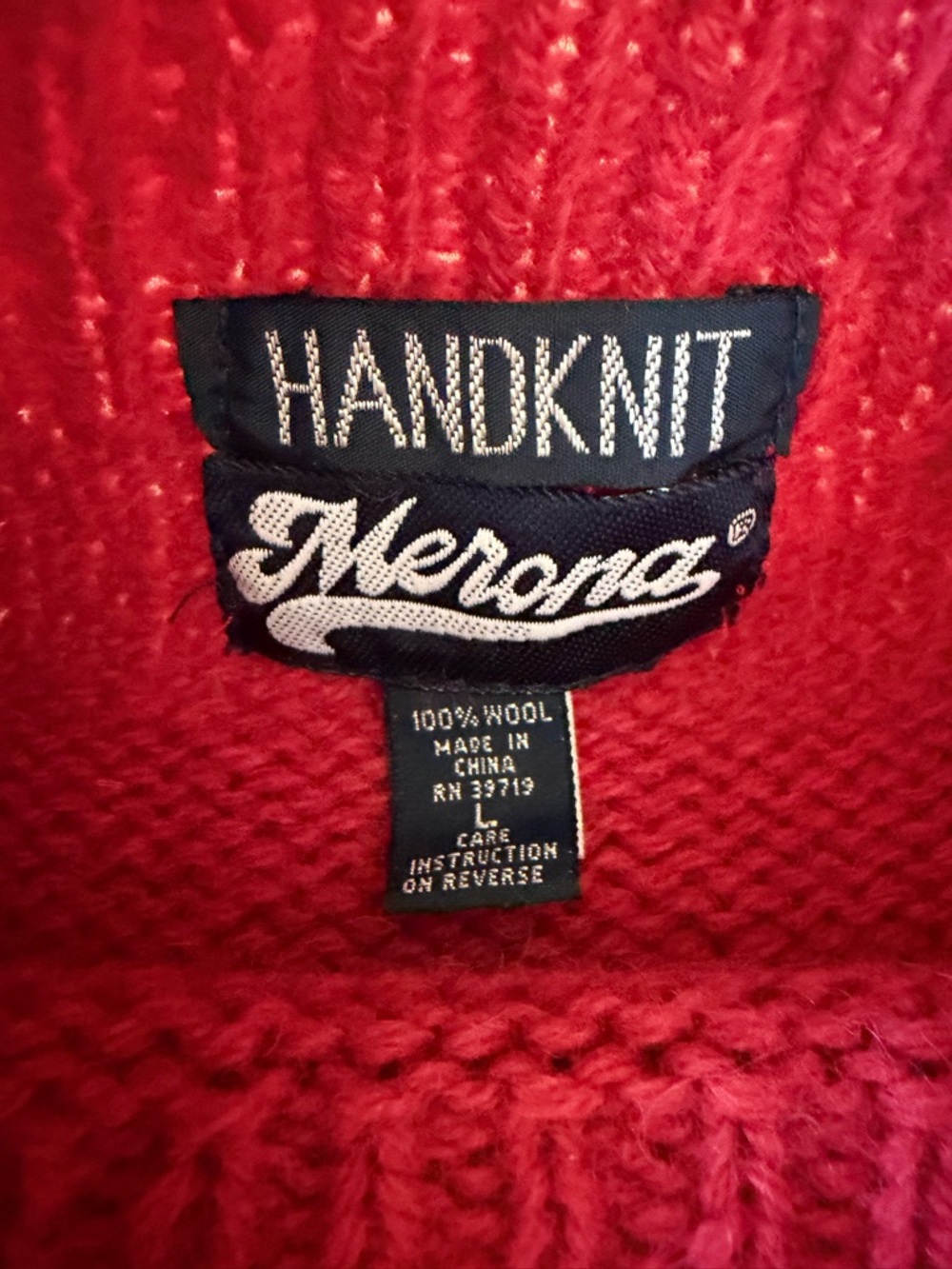 Merona Handknit 100% wool intarsia sweater vintage paisley design - M - Picture 3 of 7